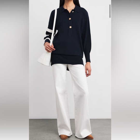 NWT $648 Frame Denim Blue The Rugby Tunic Dress Sweater Size S Cashmere Wool - Picture 6 of 12